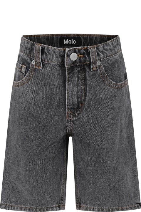 Molo Kids Molo Casual Art Black Shorts For Kids