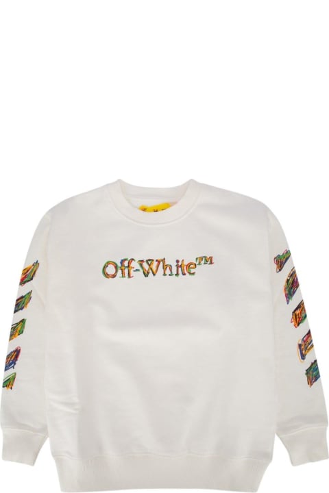 Off-White Topwear for Girls Off-White Logo Sketch Crewneck Sweatshirt