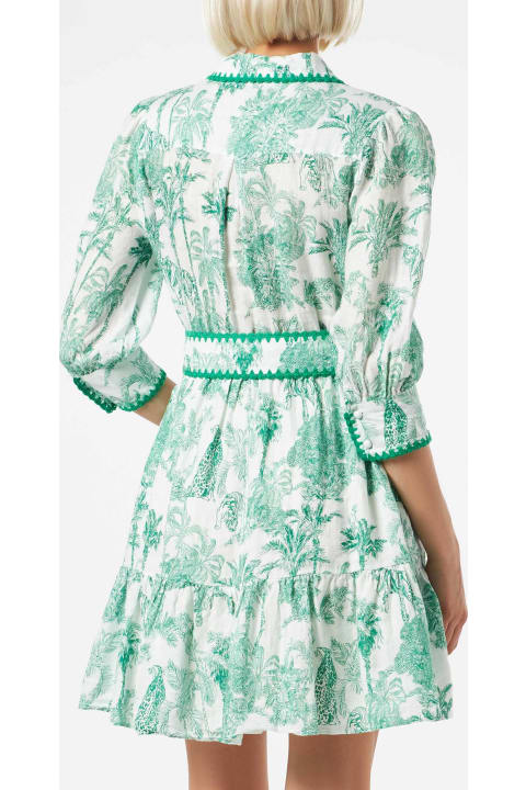 Fashion for Women MC2 Saint Barth Jungle Print Linen Short Dress Daisy
