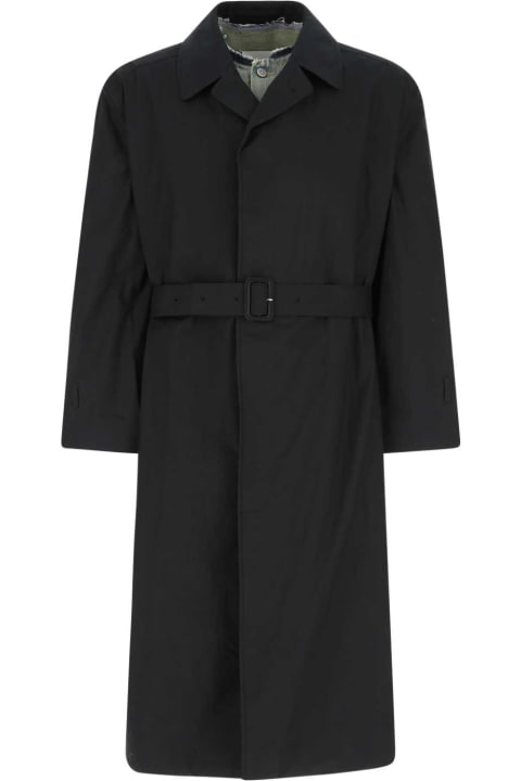 Maison Margiela Coats & Jackets for Men Maison Margiela Dark Blue Cotton Trench Coat