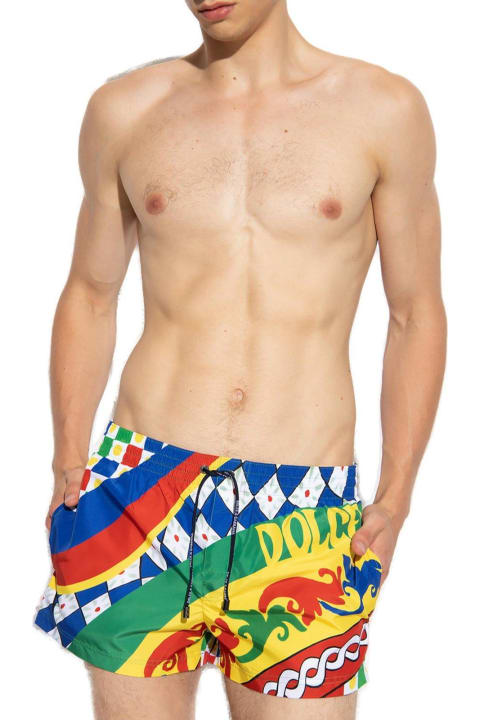 Dolce & Gabbana Clothing for Men Dolce & Gabbana Abstract-print Drawstring Swim Shorts
