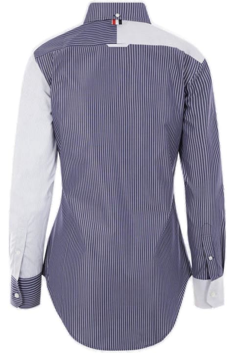 Thom Browne Topwear for Women Thom Browne Panelled Striped Button-up Shirt