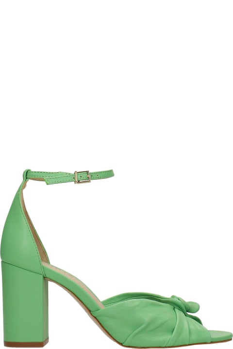 Sandals In Green Leather