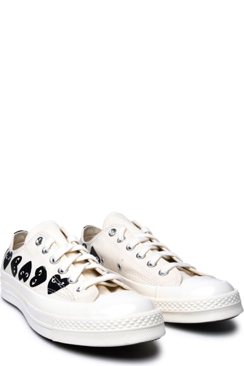 Shoes for Women Comme des Garçons Play Ivory Fabric Sneakers