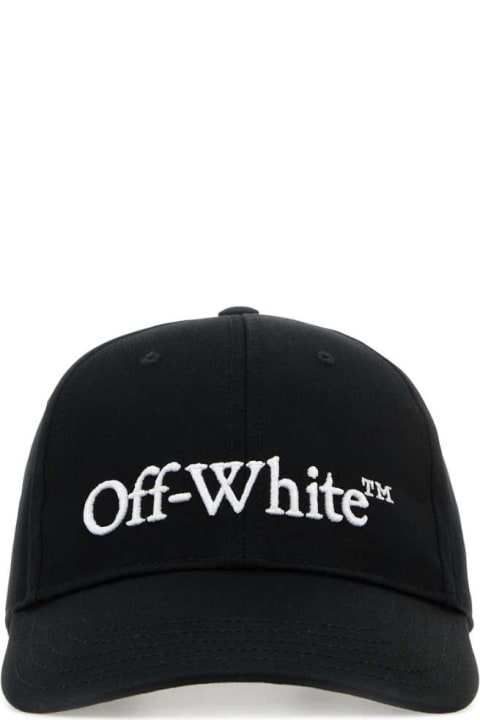 Off-White Hats for Men Off-White Black Cotton Baseball Cap