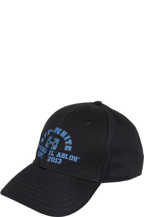 Off-White Hats for Men Off-White Washed Est 13 Baseball Cap Black Navy Bl