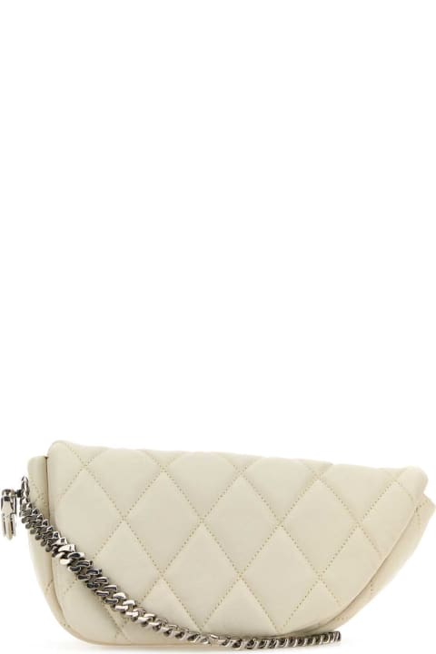 أدوات منزلية Burberry White Leather Shield Lock Shoulder Bag