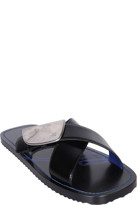 Fashion for Men Burberry Burberry Ekd Stripe Shield Sandals