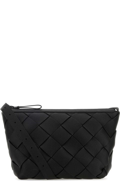 Bottega Veneta Bags for Women Bottega Veneta Black Leather Diago Crossbody Bag