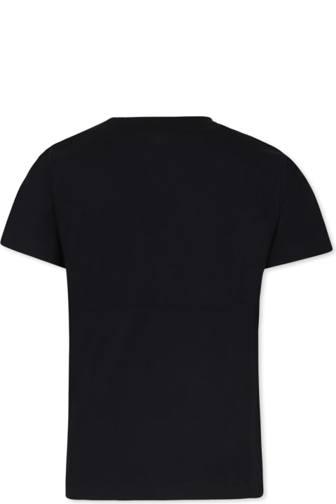 Homeware Balmain Black T-shirt For Kids With Logo