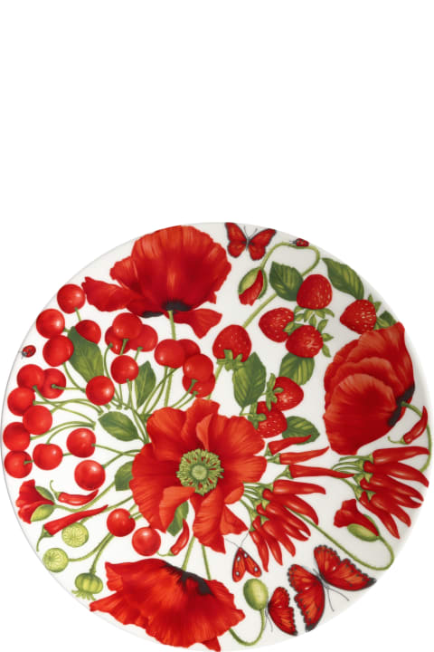 Set of 4 Chop Plates/Round Platters RED PASSION - RED Collection