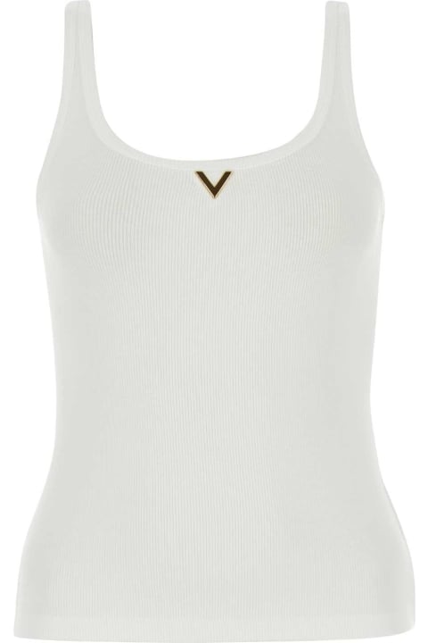 Fashion for Women Valentino Garavani White Stretch Cotton Tank Top