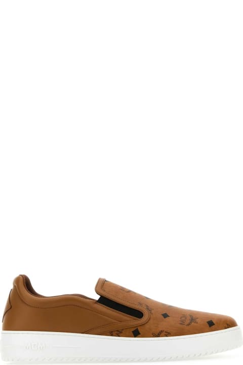 MCM for Women MCM Caramel Canvas And Leather Terrain Slip Ons