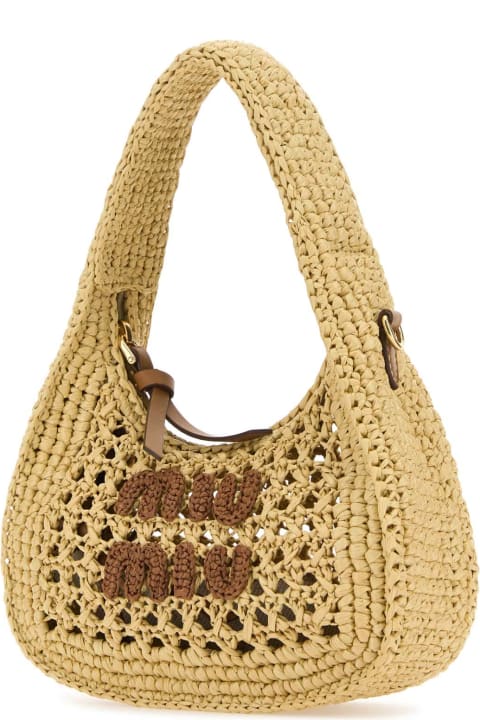 Miu Miu Totes for Women Miu Miu Beige Crochet Handbag