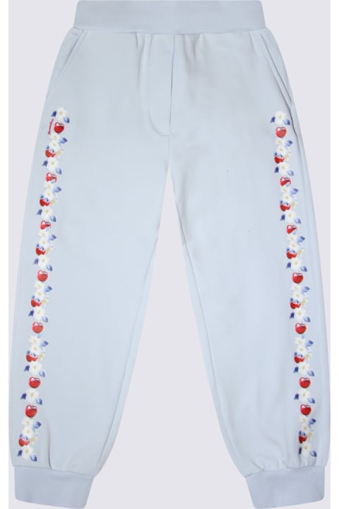 Monnalisa Bottoms for Girls Monnalisa Light Blue Cotton Track Pants