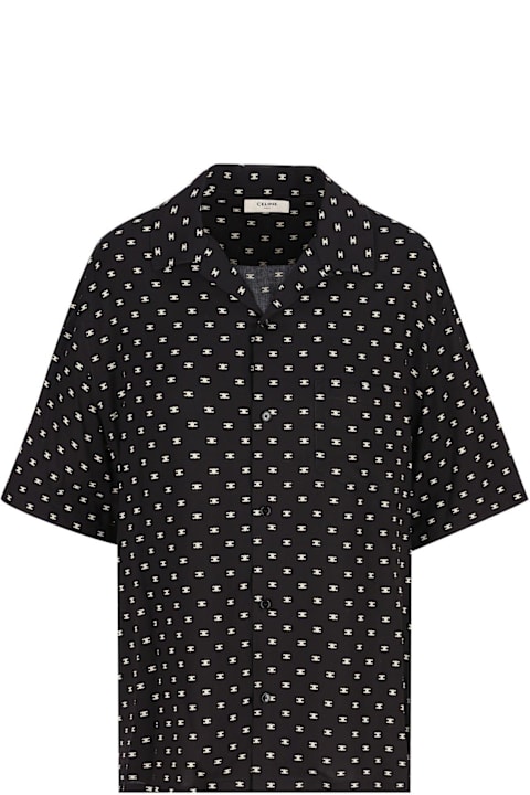 Celine قمصان لـ القسم الرجالي Celine All-over Logo Patterned Short-sleeved Shirt