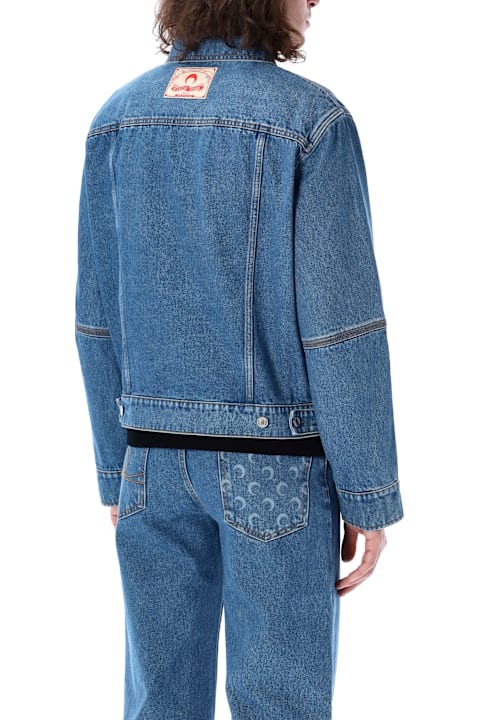 Marine Serre Coats & Jackets for Men Marine Serre Moon Laser Denim Trucker Jacket