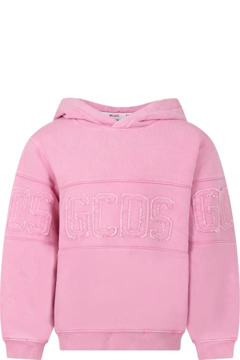 GCDS Mini for Kids GCDS Mini Pink Sweatshirt For Kids With Logo