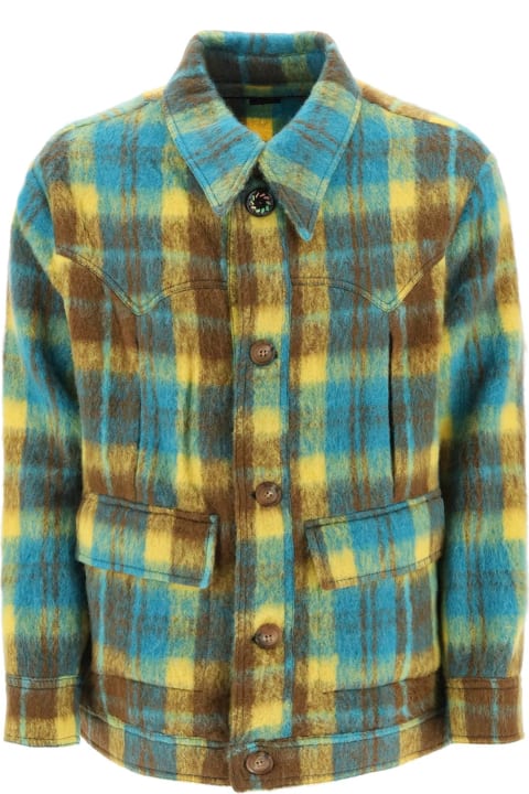 Andersson Bell Coats & Jackets for Men Andersson Bell Brushed-yarn Overshirt With Check Motif