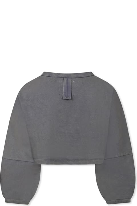 Homeware Douuod Grey Crop Sweatshirt For Girl With Logo