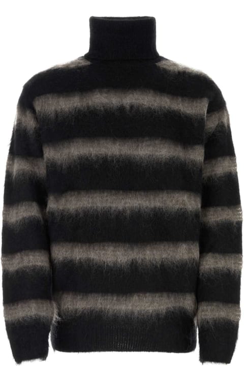 Yohji Yamamoto Sweaters for Men Yohji Yamamoto Bicolor Mohair Blend Oversize Sweater