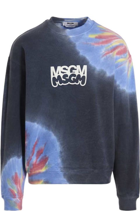 MSGM for Men MSGM Logo Print Tie Dye Sweatshirt By Burro Studio