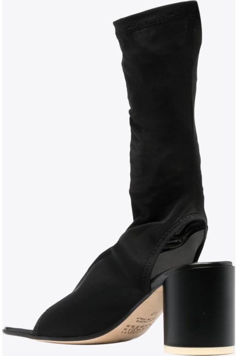 Sandals for Women MM6 Maison Margiela Stivaletto Black Lycra Stocking Boot