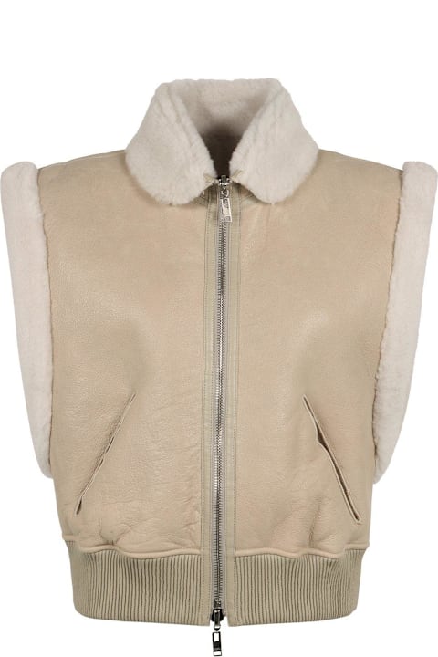 معاطف وجواكت لـ السيدات Isabel Marant Zip-up Cropped Sleeveless Gilet