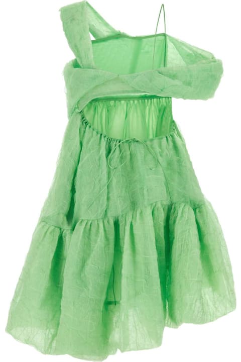 Homeware Cecilie Bahnsen Green Silk Blend Soon Mini Dress