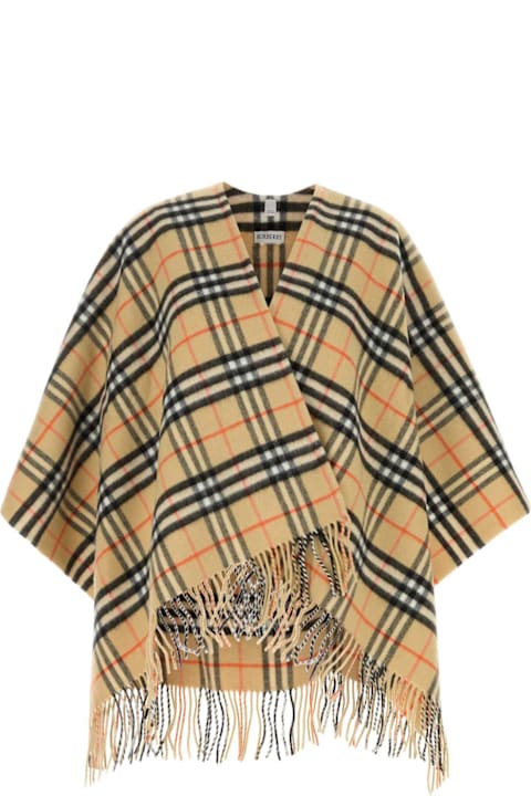 Burberry for Women Burberry Embroidered Wool Blend Cape