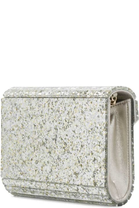 Homeware Jimmy Choo 
candy
 Champagne Clutch Bag With All-over Coarse Glitter In Acrylic Woman Jimmy Choo