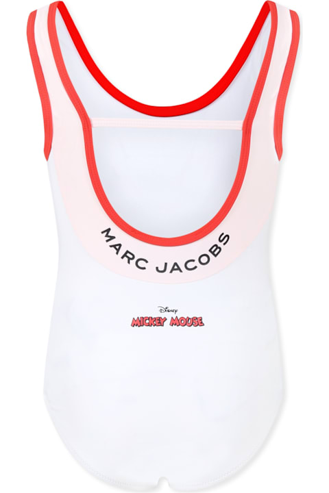 Homeware Little Marc Jacobs White Swimsuit For Girl With Mickey Mouse