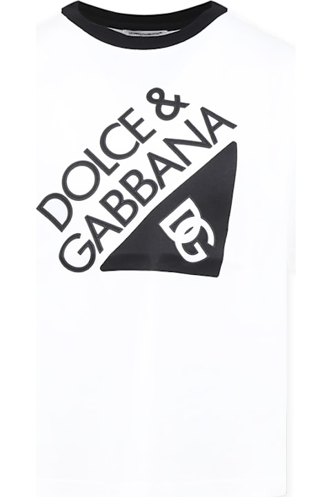 Homeware Dolce 
Gabbana White T-shirt For Kids With Logo
