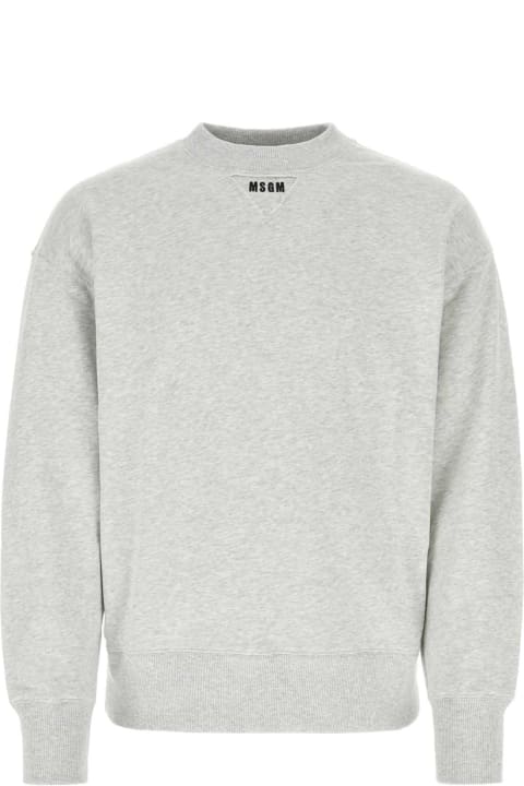 MSGM Fleeces & Tracksuits for Men MSGM Melange Grey Cotton Sweatshirt