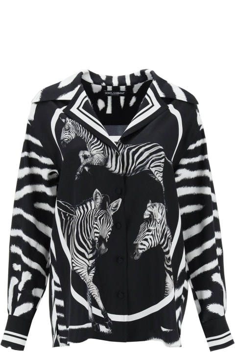 Topwear for Women Dolce & Gabbana Zebra Print Silk Shirt