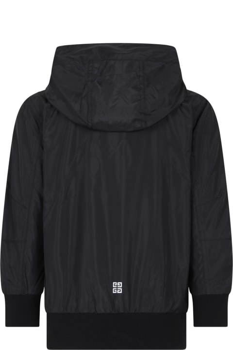 Givenchy for Boys Givenchy Black Windbreaker For Boy With Logo