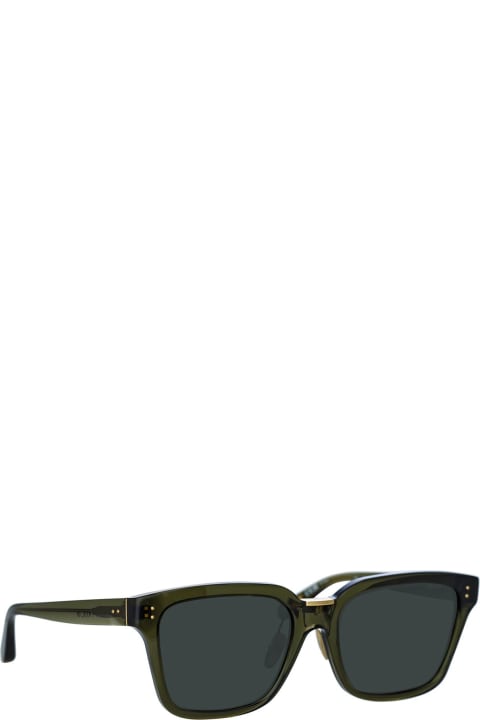 Linda Farrow Eyewear for Women Linda Farrow Lfl1322 Translucent Green / Light Gold Sunglasses