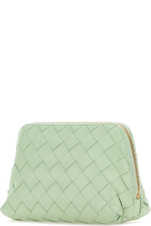 Clutches for Women Bottega Veneta Mint Green Leather Beauty Case
