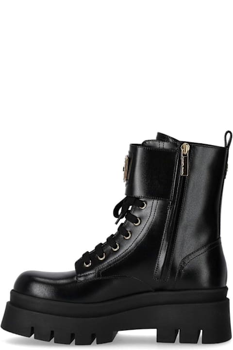 Elisabetta Franchi for Women Elisabetta Franchi Logo Plaque Combat Boots