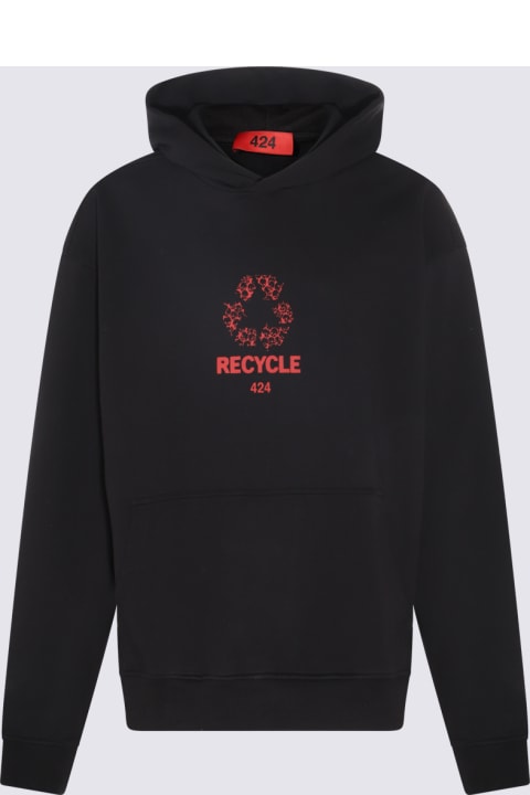 FourTwoFour on Fairfax for Men FourTwoFour on Fairfax Black And Red Cotton Blend Sweatshirt