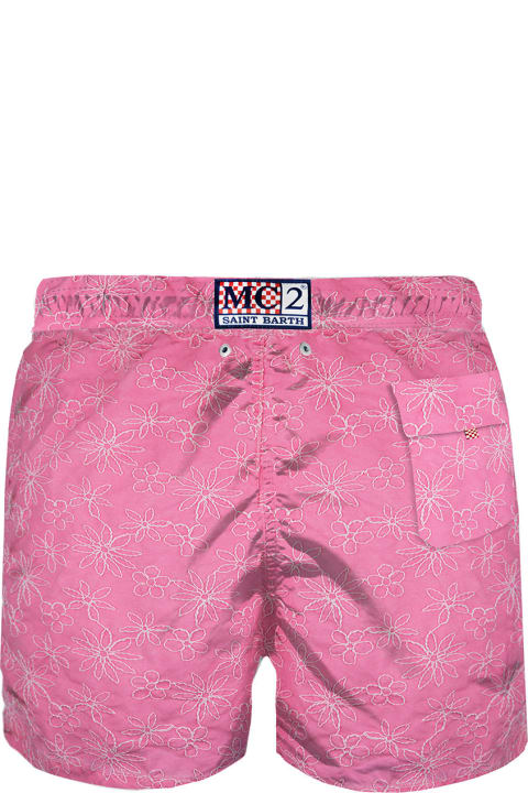 Homeware MC2 Saint Barth Pink Embroidered Swim Shorts