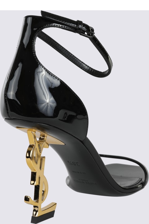 Saint Laurent Black Leather Opyum 85 Sandal