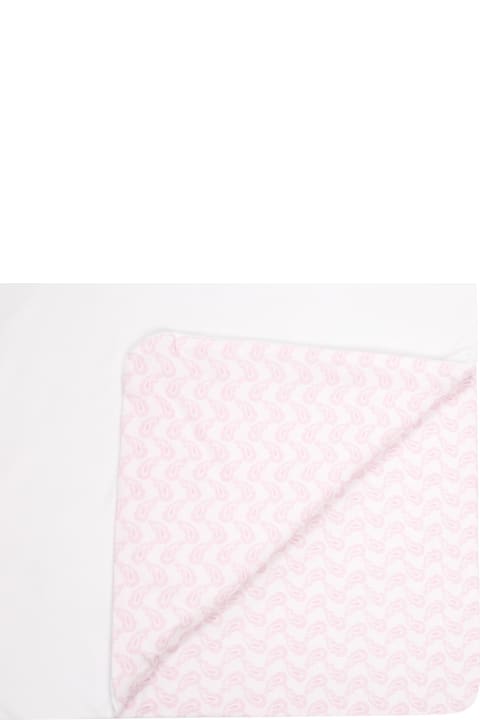 Etro for Kids Etro Pink Blanket For Baby Girl With Logo
