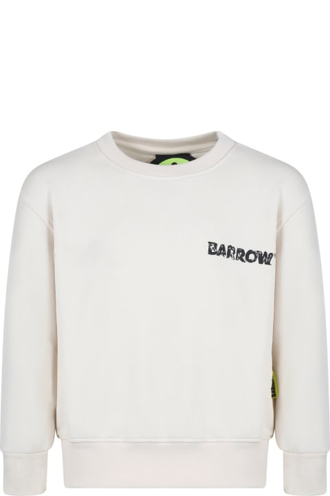 Barrow Sweaters & Sweatshirts for Girls Barrow Ivory Sweatshirt For Kids With Smiley And Graffiti Print