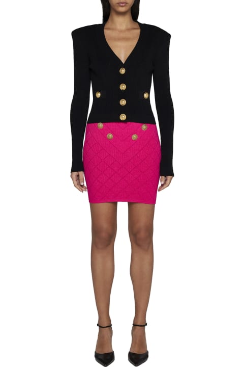 Skirts for Women Balmain 6-button Knit Skirt