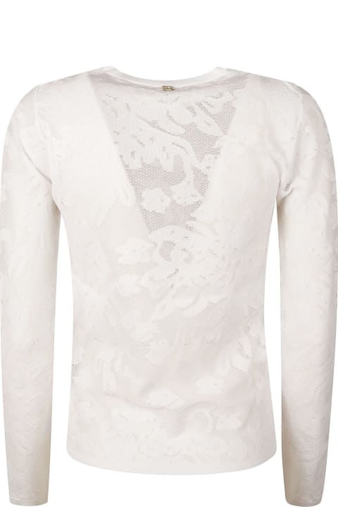 Fashion for Women Blugirl Long-sleeved Floral Lace Top