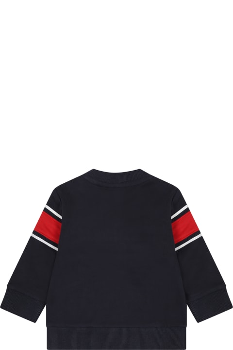 ベビーボーイズ Timberlandのニットウェア＆スウェットシャツ Timberland Blue Sweatshirt For Baby Boy With Printed Logo