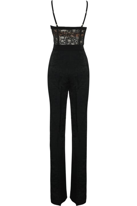 Elisabetta Franchi for Women Elisabetta Franchi Lettering Jacquard Crepe Jumpsuit