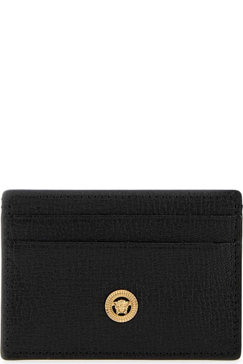 Fashion for Men Versace Black Leather Medusa Biggie Card Holder