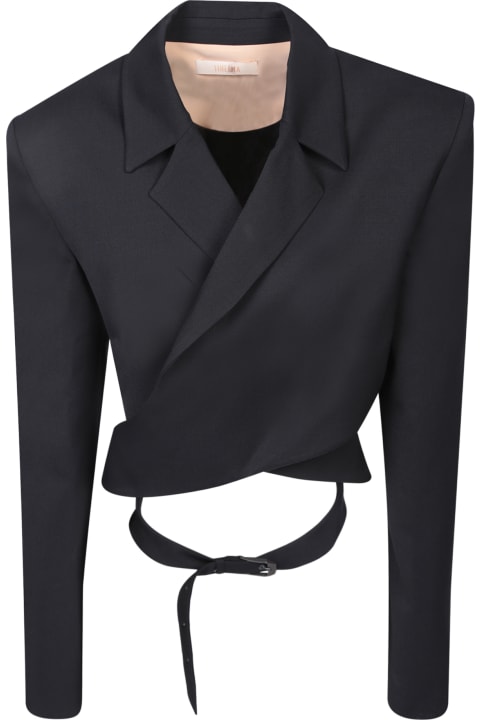 SSHEENA Coats & Jackets for Women SSHEENA Ssheena Cropped Buckle Jacket Black